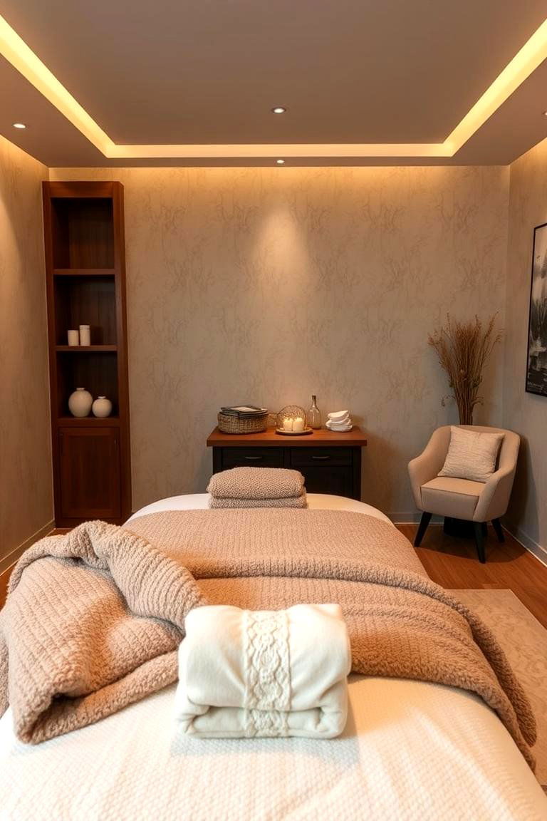 Cozy Textile Selection - 24 Massage Room Setup Ideas