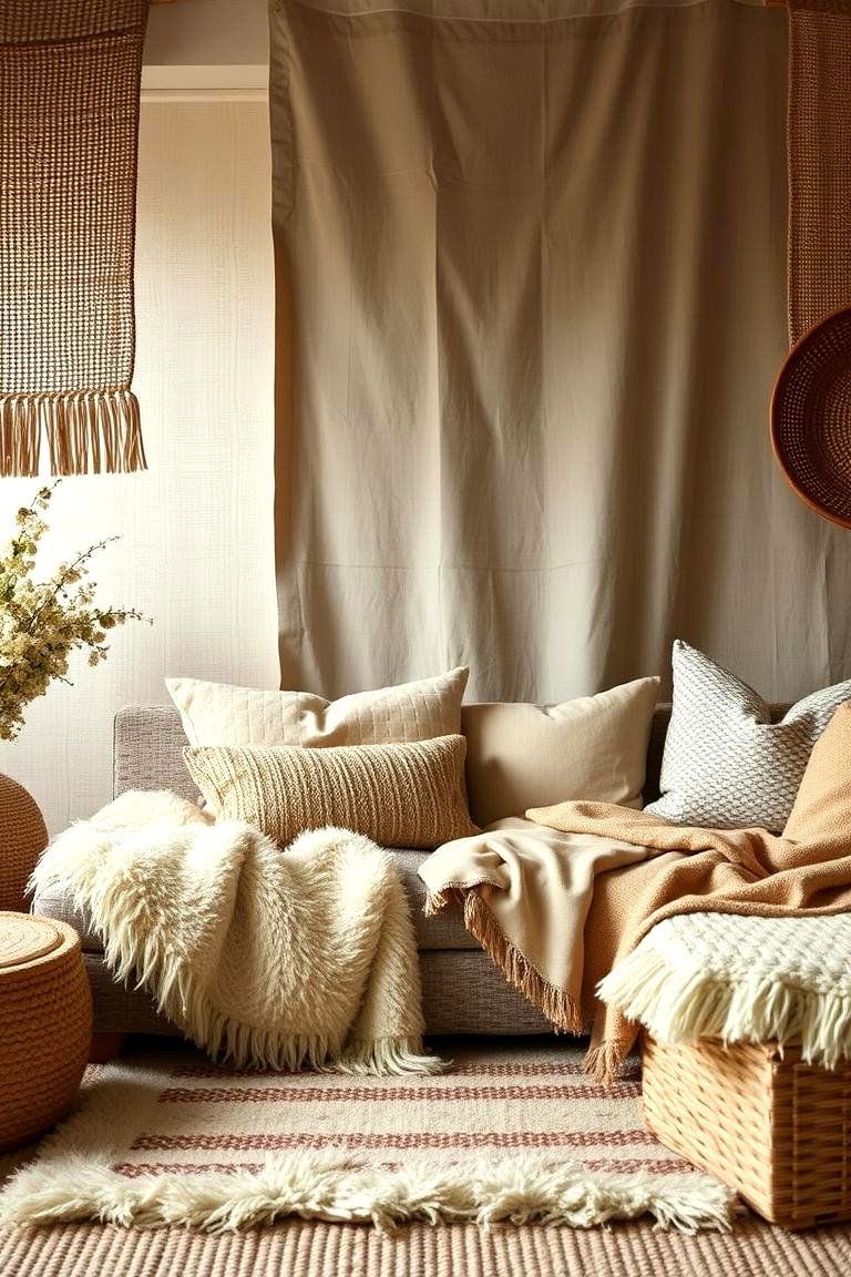 Cozy Textural Layers - 24 Japandi Bedroom Design Ideas