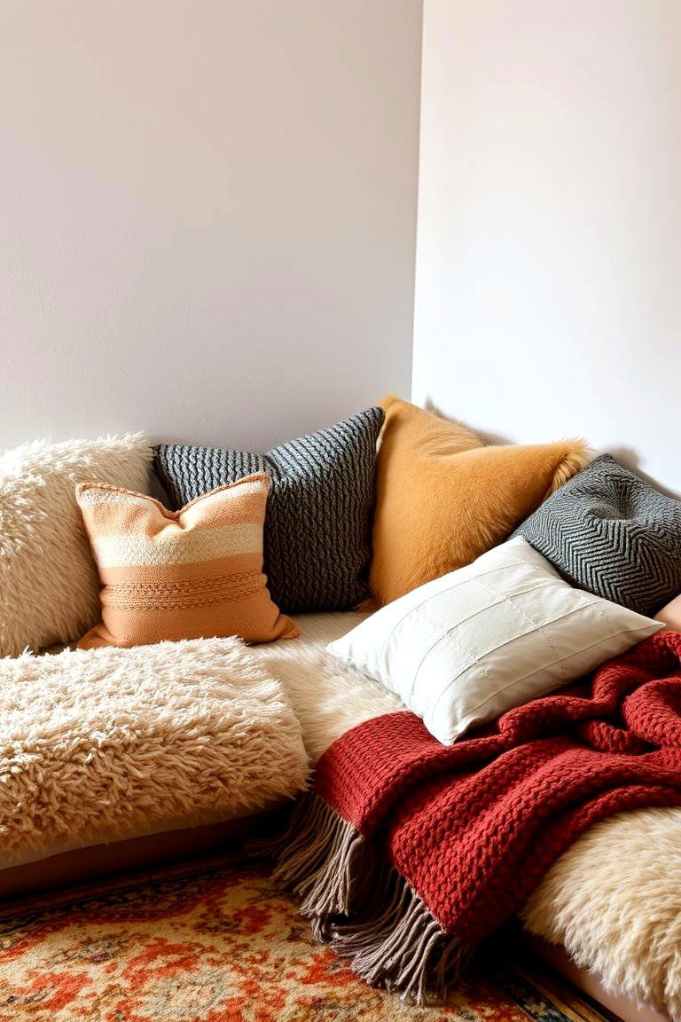 Cozy Textured Layers - 24 Clean Girl Room Ideas