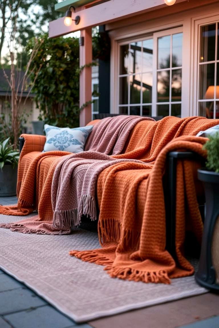 Cozy Throw Blankets - 24 Outdoor Decor Ideas