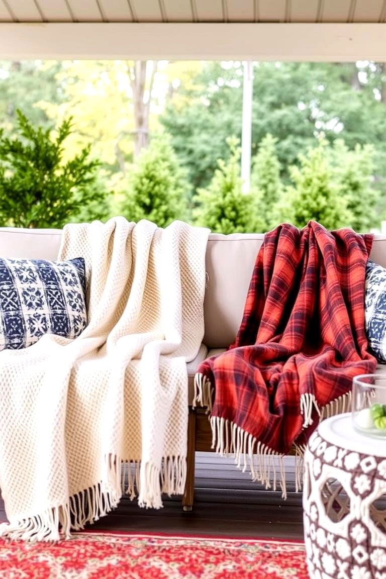 Cozy Throw Blankets - 24 Back Porch Ideas