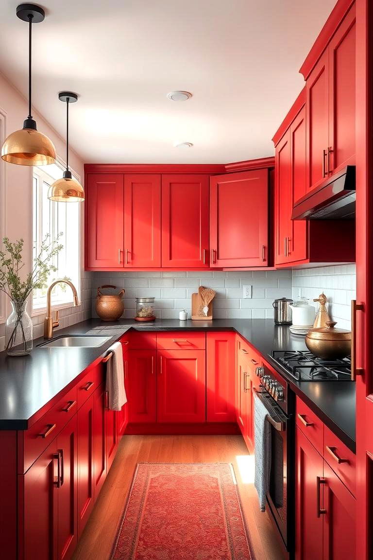 Cozy Warmth and Bold Contrasts - 24 red and black kitchen ideas