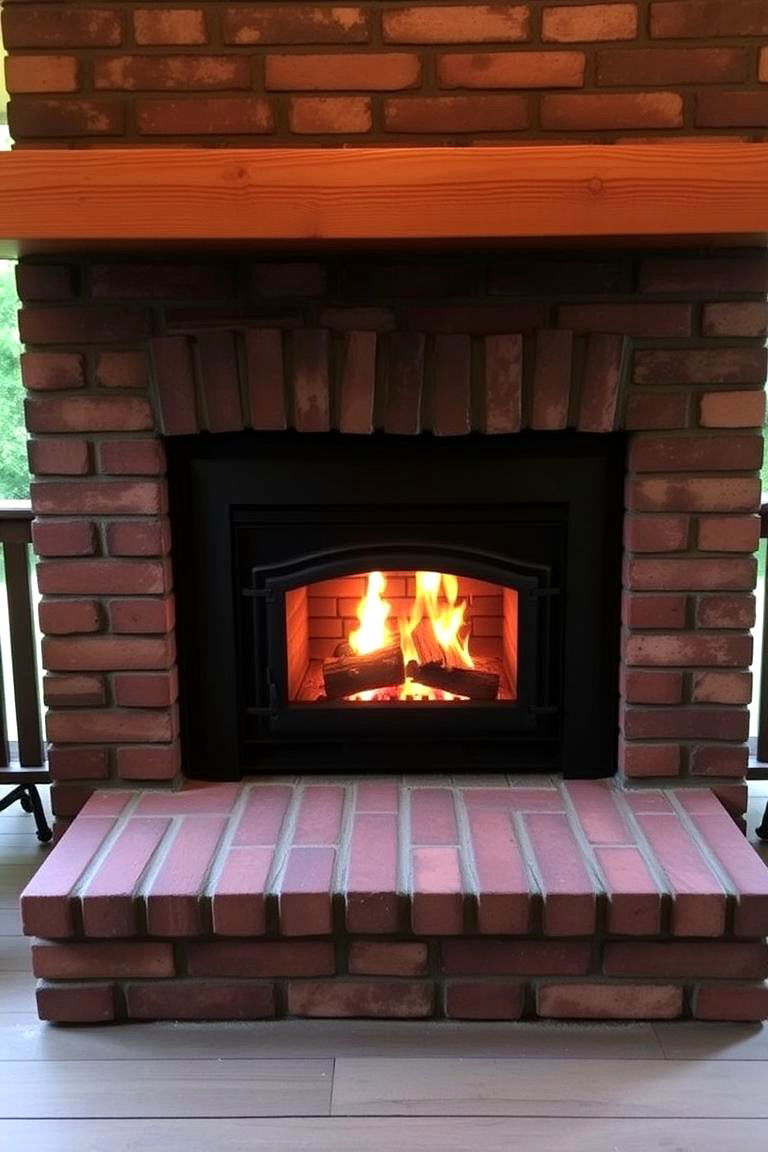 Cozy Wood Burning Fireplace Insert - 24 Porch Fireplace Ideas