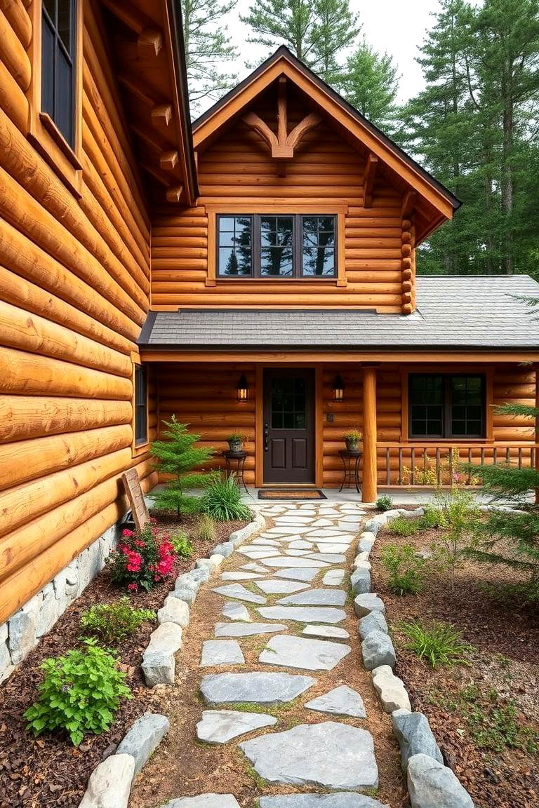 Cozy Wood Tones for a Natural Feel - 24 Exterior House Color Schemes With Sage Green Siding