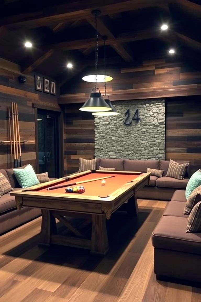 Cozy and Rustic Pool Room Retreat - 24 Pool Table Room Ideas