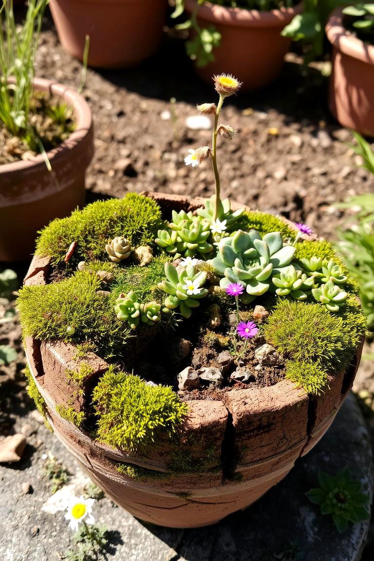 Cracked Pot Garden - 24 Fall Bedroom Decor Ideas