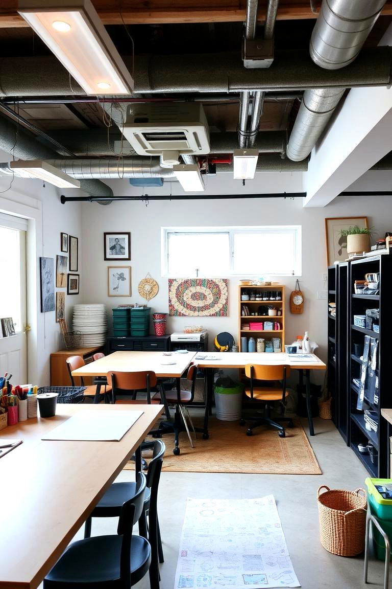 Crafting and Art Studio - 24 basement decorating ideas