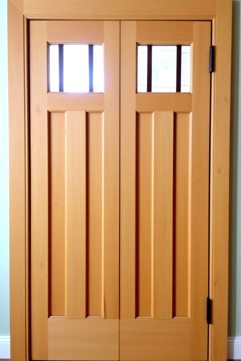Craftsman Style Door with Divided Glass Panels - 24 White Oak Front Door Ideas