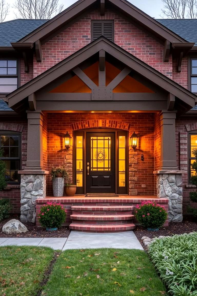 Craftsman Style Enduring Grace - 24 Brick Houses With Stone Accents
