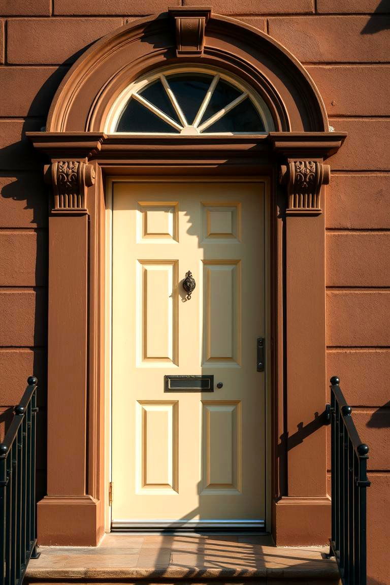 Cream Accent Doors and Brown Exteriors - 24 Cream and Brown House Exterior Ideas