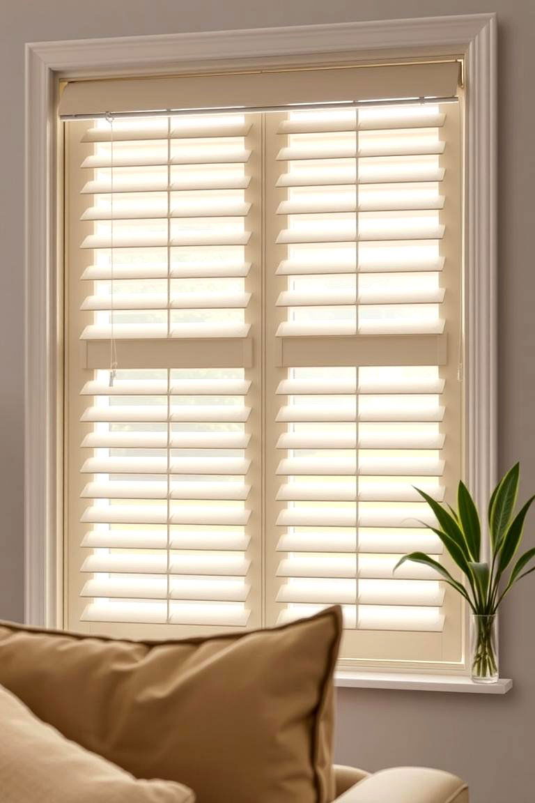 Cream Blinds with Sage Green Accents - 24 sage green and cream living room ideas