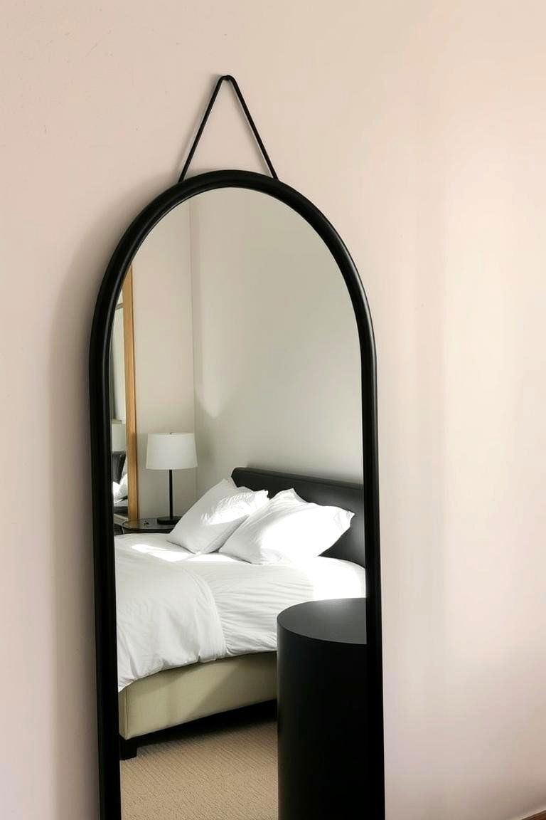 Cream Walls with Black Framed Mirrors - 24 Cream and Black Bedroom Ideas
