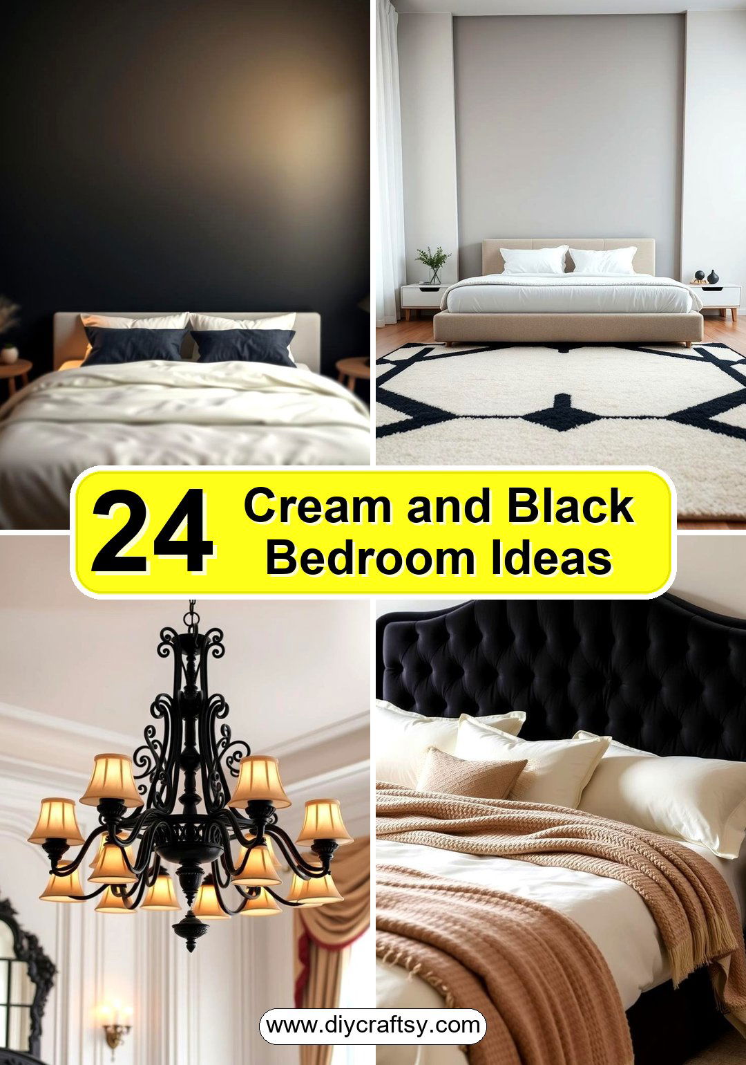 Cream and Black Bedroom Ideas