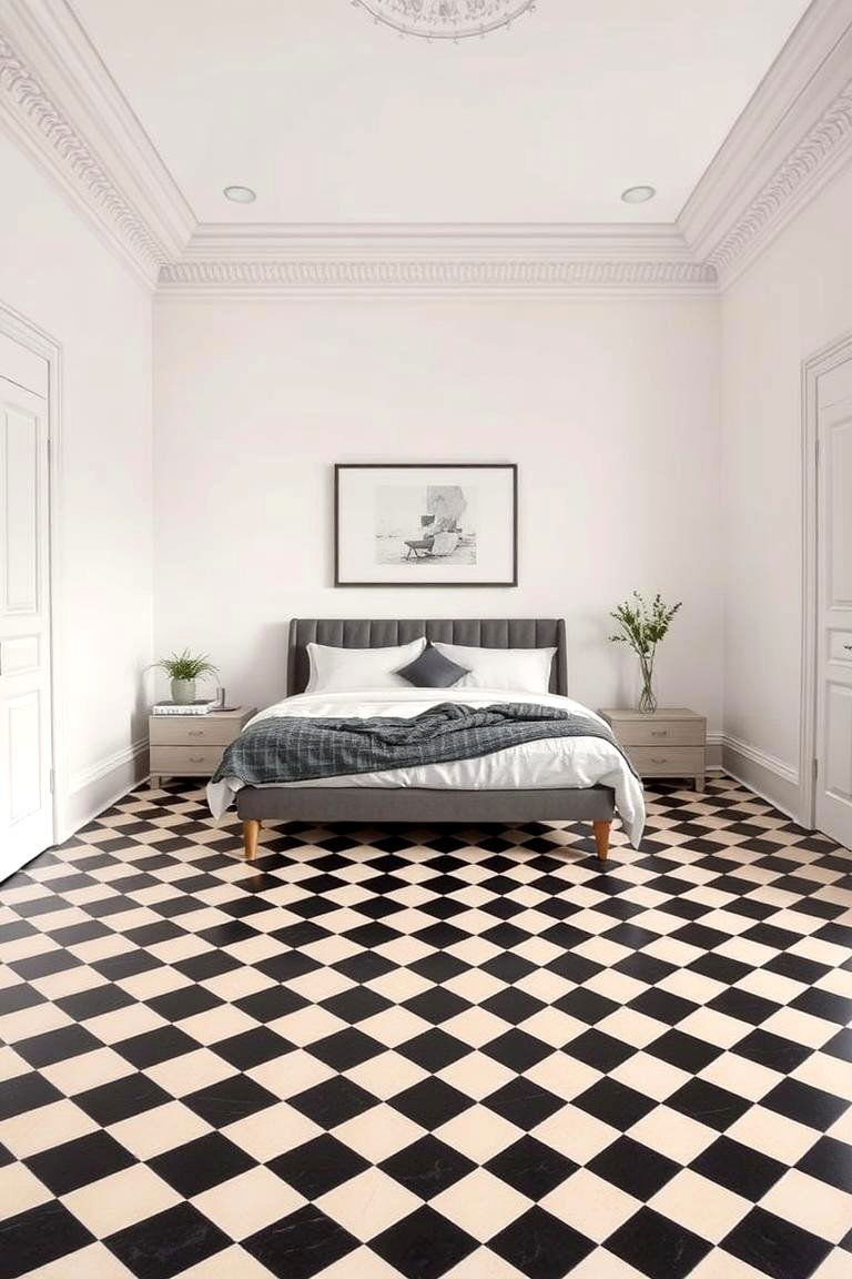 Cream and Black Floor Tiles - 24 Cream and Black Bedroom Ideas