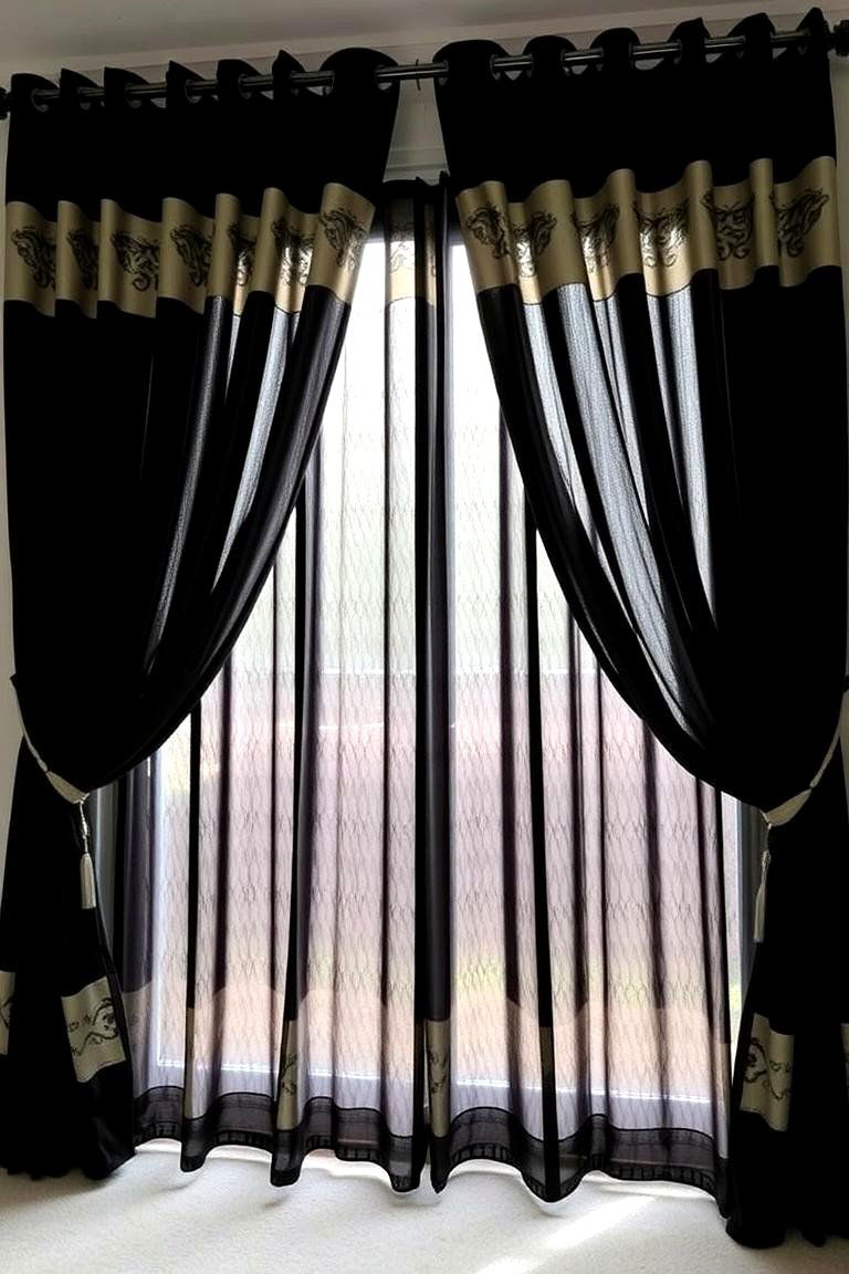 Cream and Black Window Treatments - 24 Cream and Black Bedroom Ideas