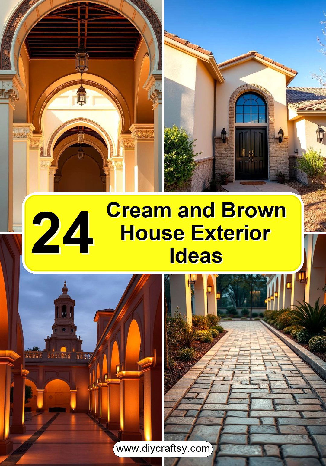 Cream and Brown House Exterior Ideas