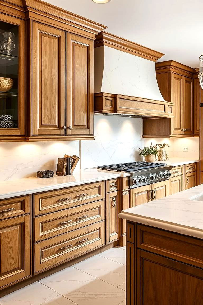 Creamy Off White Marble - 24 what color countertops go with oak cabinets