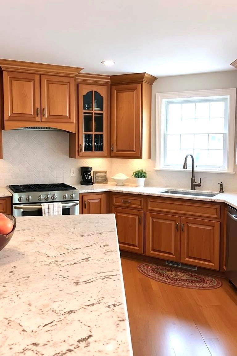 Creamy White Granite - 24 what color countertops go with oak cabinets