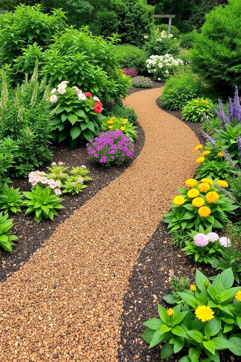 Create Defined Mulch Pathways - 24 Low Maintenance Backyard Landscaping Ideas