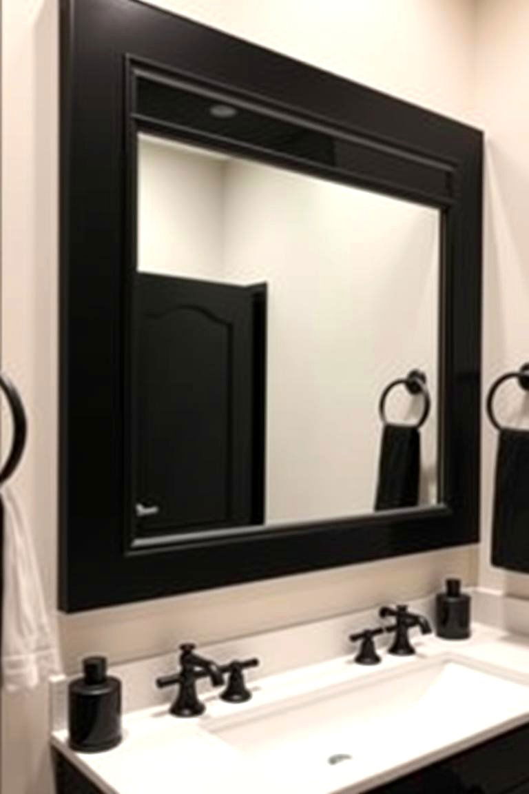 Create a Bold Contrast with Black Accents - 24 Apartment Bathroom Ideas