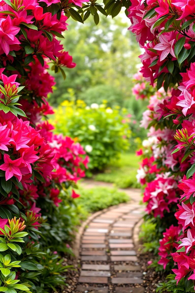Create a Colorful Azalea Border - 24 Azalea Garden Ideas