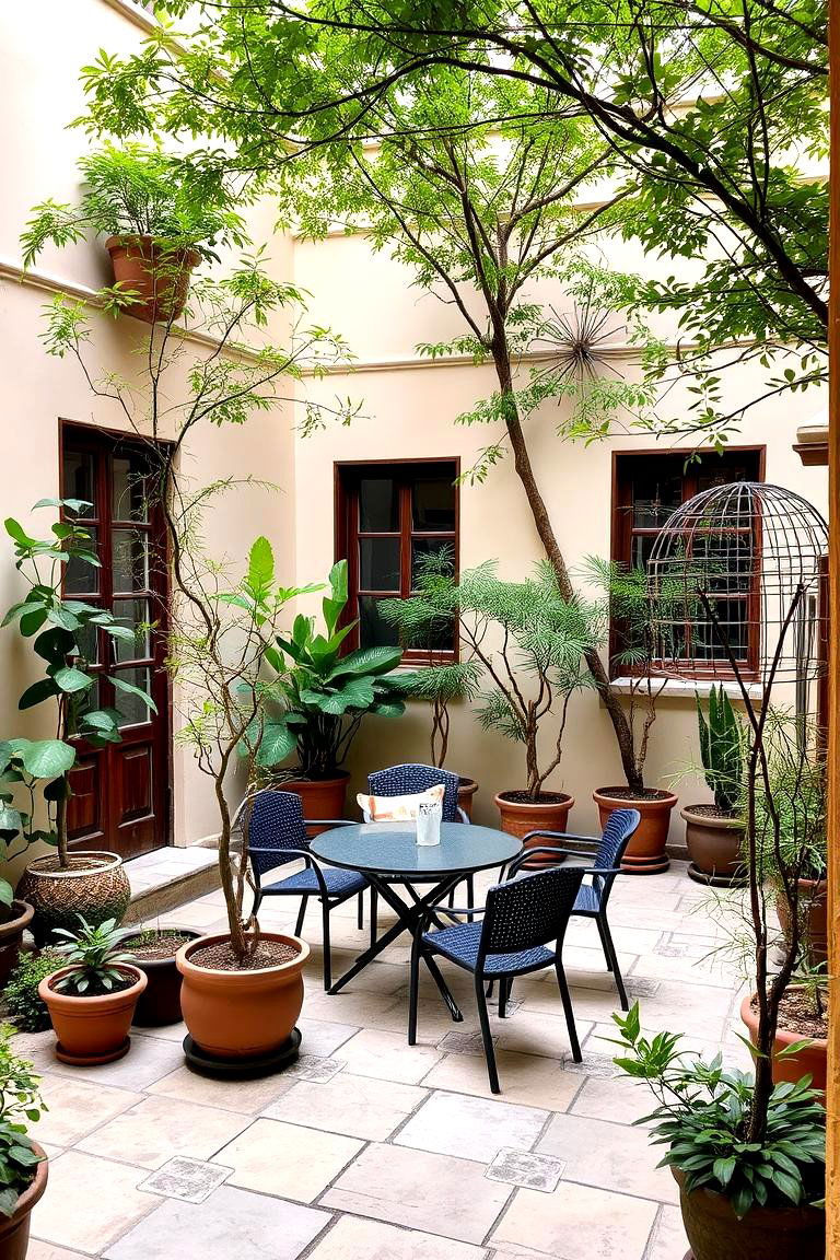 Create a Courtyard with an Outdoor Seating Area - 24 Front Yard Landscaping Ideas