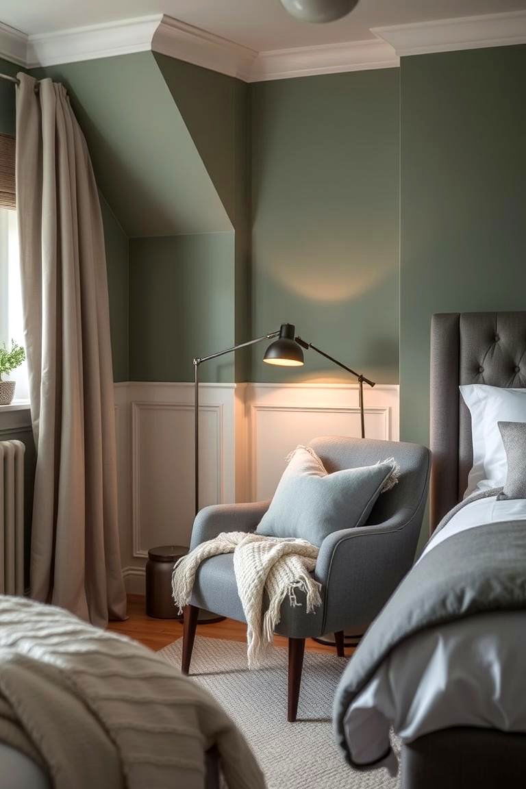 Create a Cozy Reading Nook - 24 Sage Green and Grey Bedroom Ideas