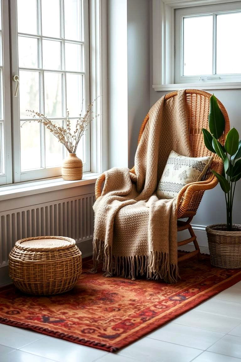 Create a Cozy Reading Nook with Natural Textures - 24 Natural Living Room Ideas