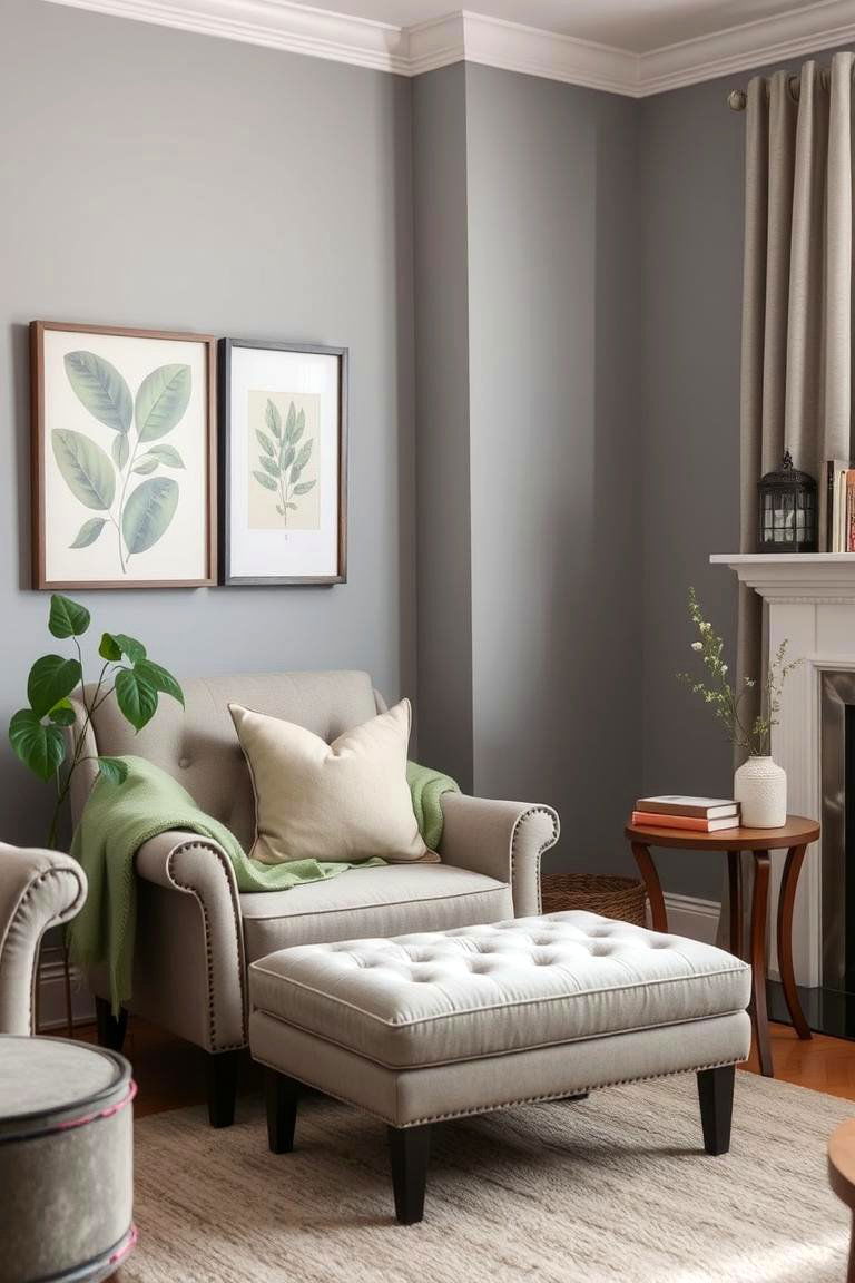 Create a Cozy Reading Nook with Sage Green Accents - 24 Grey and Sage Green Living Room Ideas