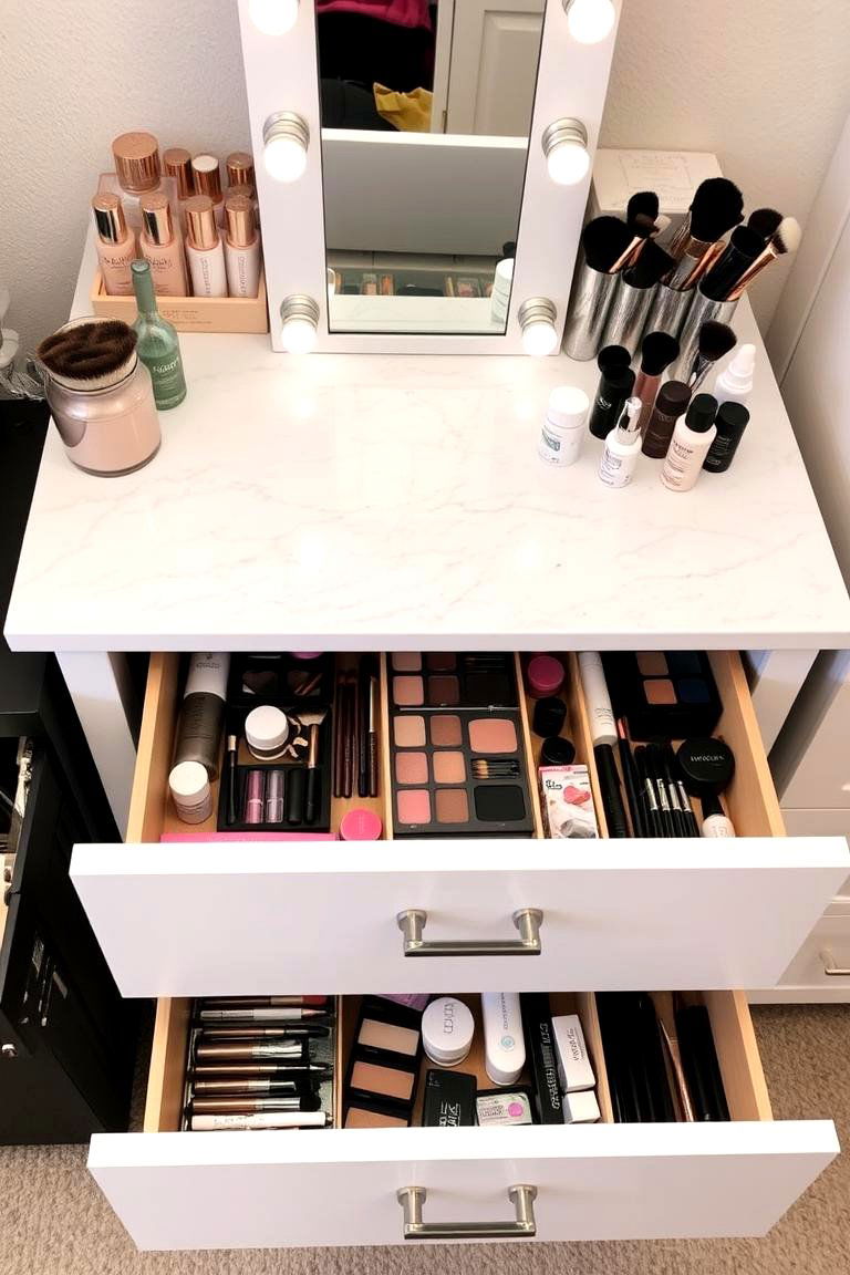 Create a Designated Makeup Area - 24 Bathroom Organization Ideas