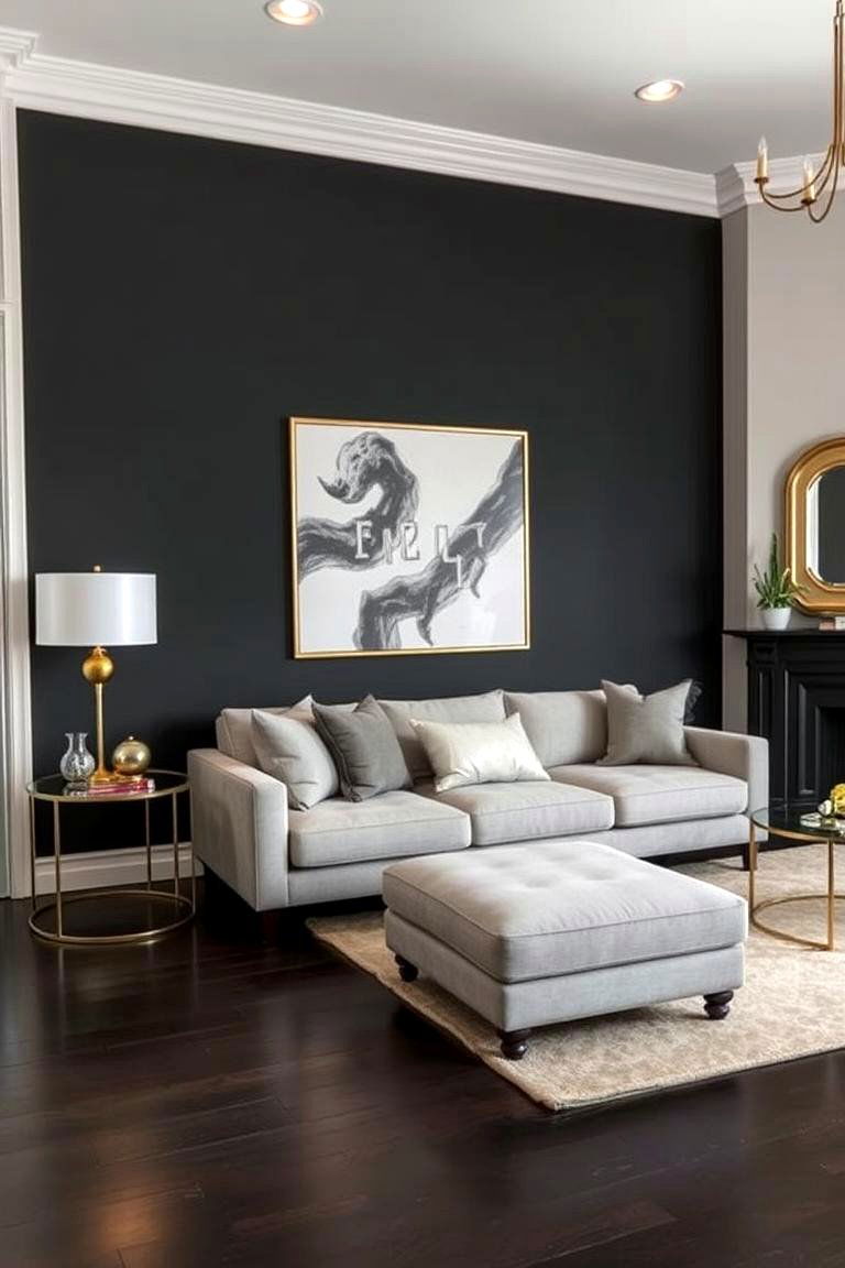 Create a Dramatic Statement with Dark Charcoal Grey - 24 Grey Living Room Ideas