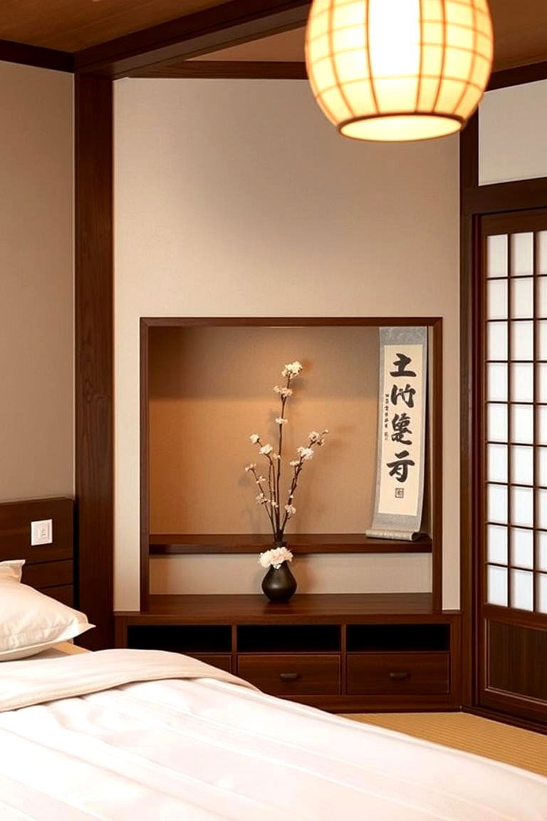 Create a Focal Point with a Traditional Tokonoma Alcove - 24 Japanese Bedroom Design Ideas