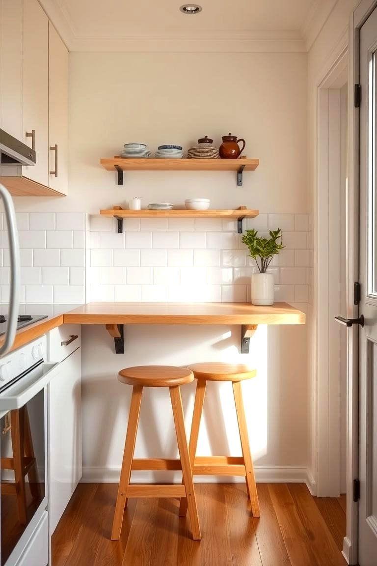 Create a Fold Down Breakfast Bar - 24 Small Galley Kitchen Ideas on a Budget