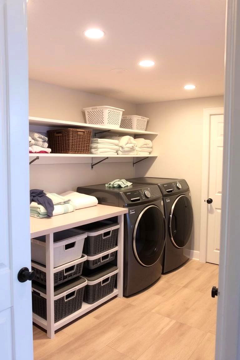 Create a Folding Station for Efficiency - 24 basement laundry room ideas