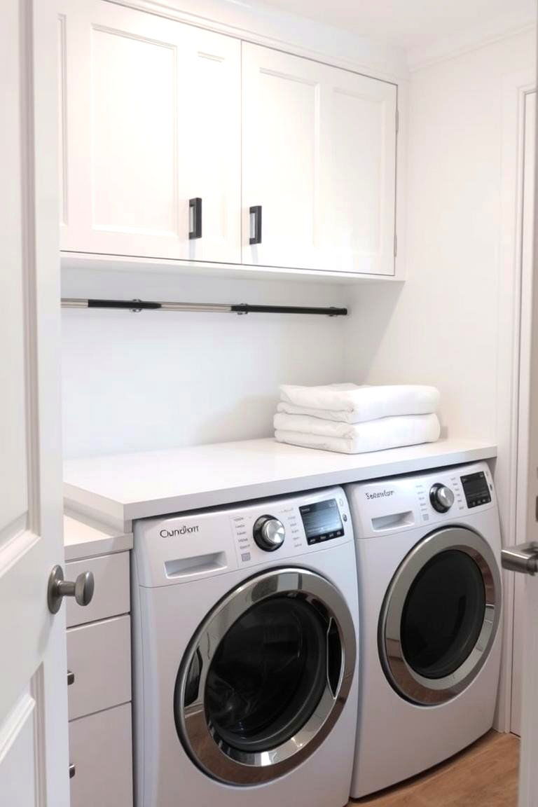 Create a Folding Station - 24 White Laundry Room Ideas
