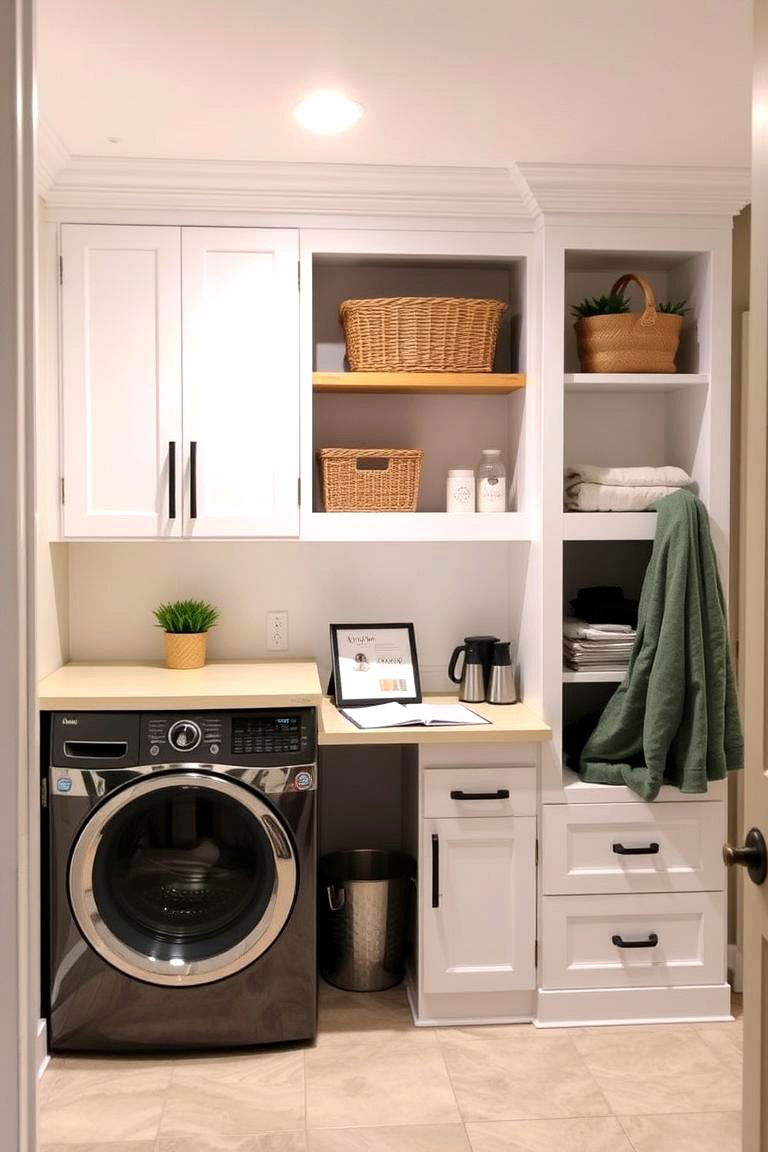 Create a Laundry Room with a Built In Desk - 24 basement laundry room ideas