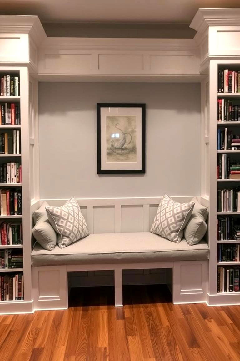 Create a Library with Built in Bench Seating - 24 Home Library Ideas