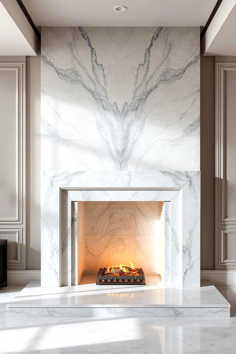 Create a Marble Fireplace Surround - 24 Fireplace Decor Ideas