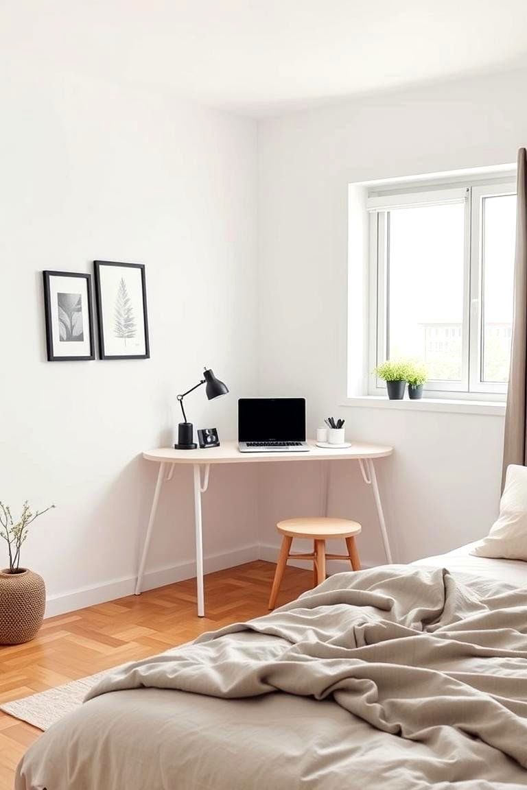 Create a Minimalist Workspace If Necessary - 24 Minimalist Bedroom Ideas