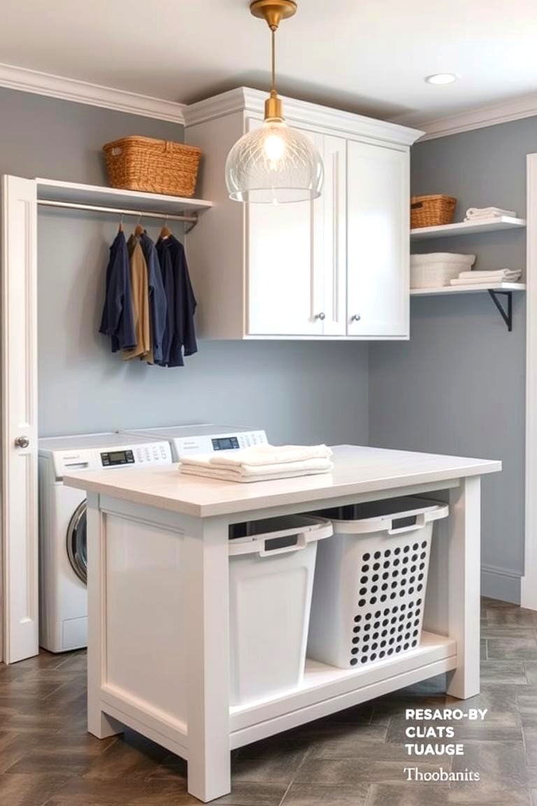 Create a Multi Function Island - 24 Laundry Room Storage Ideas
