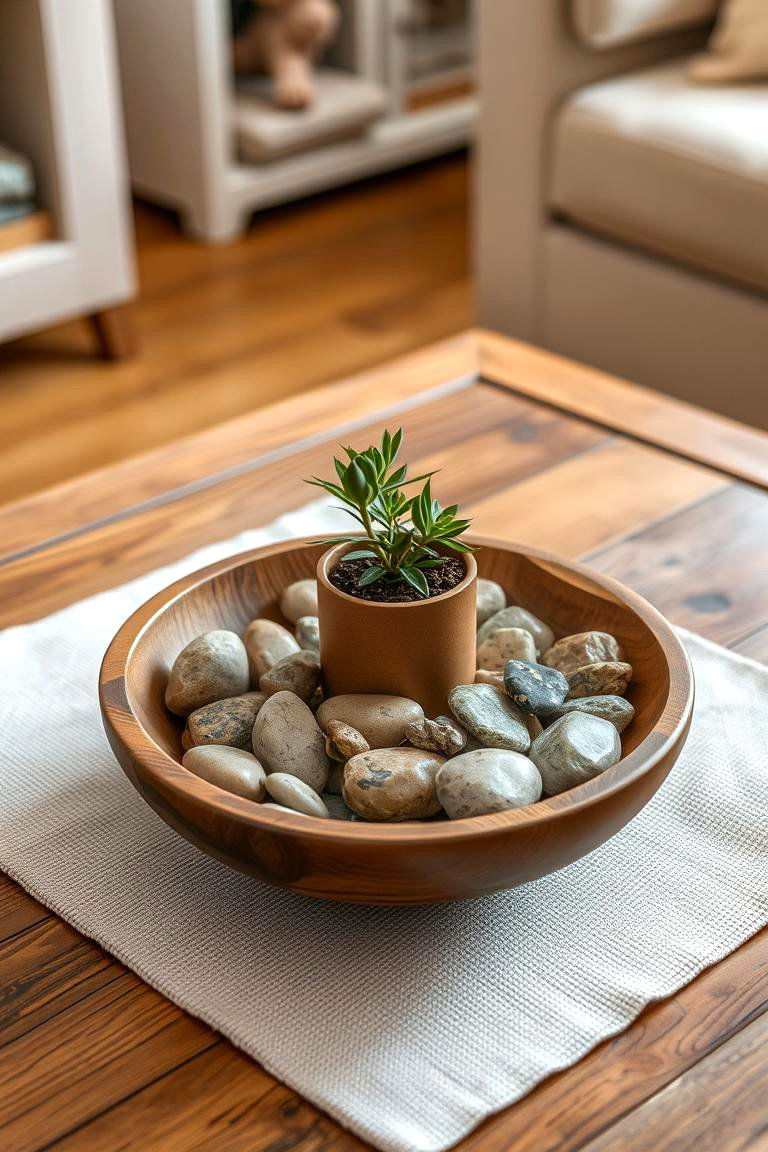 Create a Natural Centerpiece - 24 Earthy Living Room Decor Ideas
