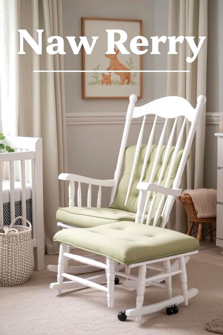 Create a Relaxing Corner with a Sage Green Rocking Chair - 24 Sage Green Nursery Ideas