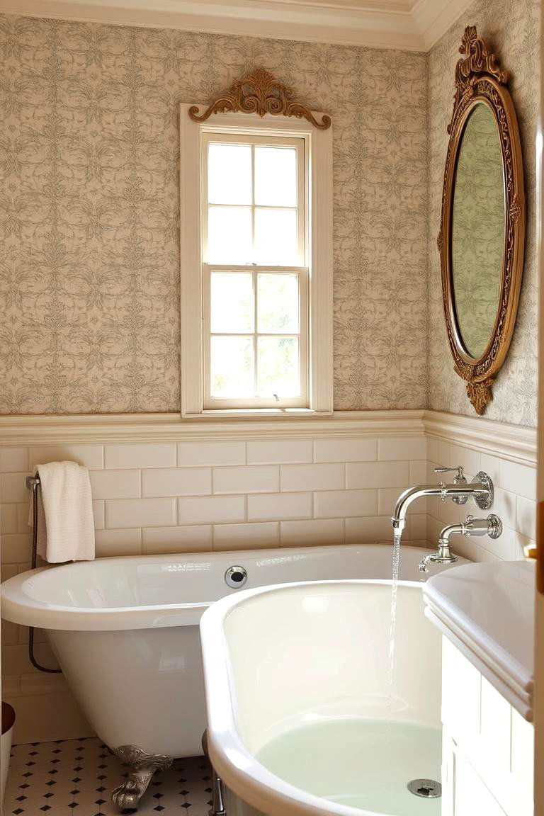 Create a Retro Vibe with Vintage Fixtures - 24 Apartment Bathroom Ideas