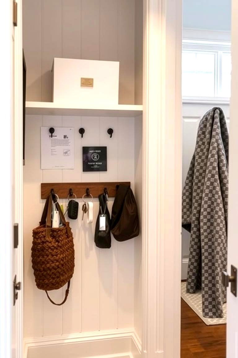 Create a Small Storage Nook for Keys and Mail - 24 Entryway Closet Ideas