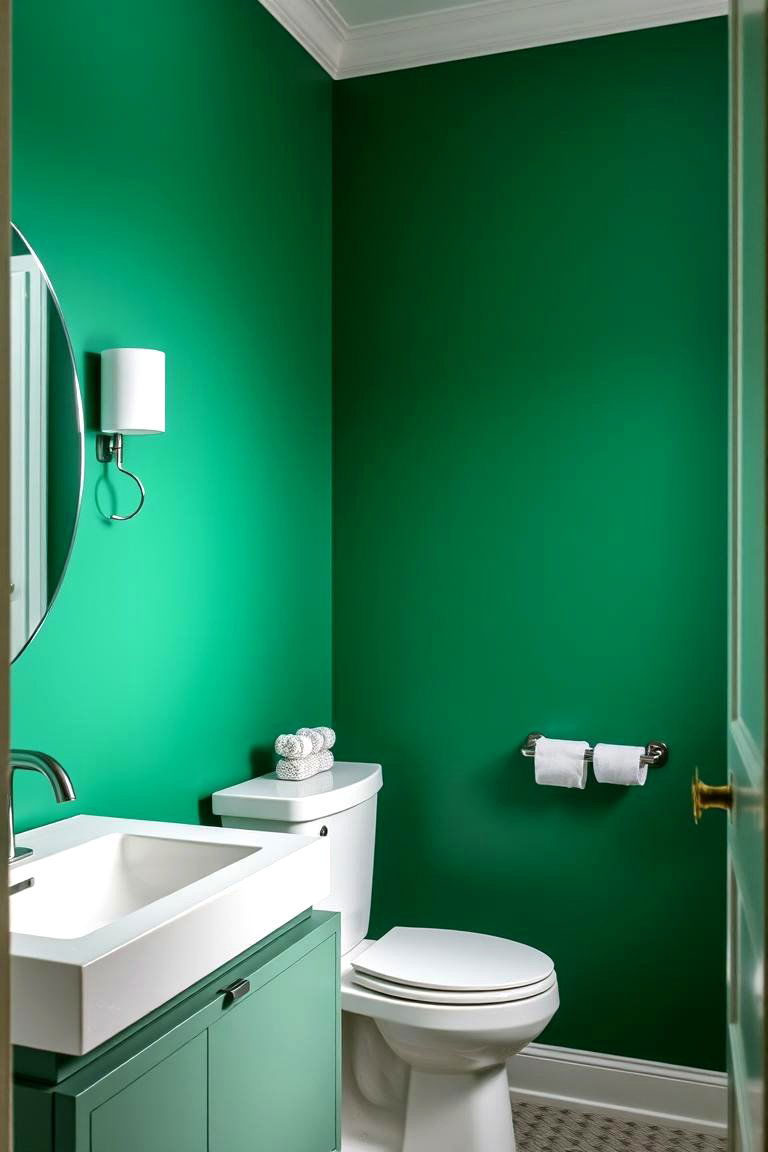 Create a Statement Wall with Bold Color - 24 Bathroom Remodel Ideas