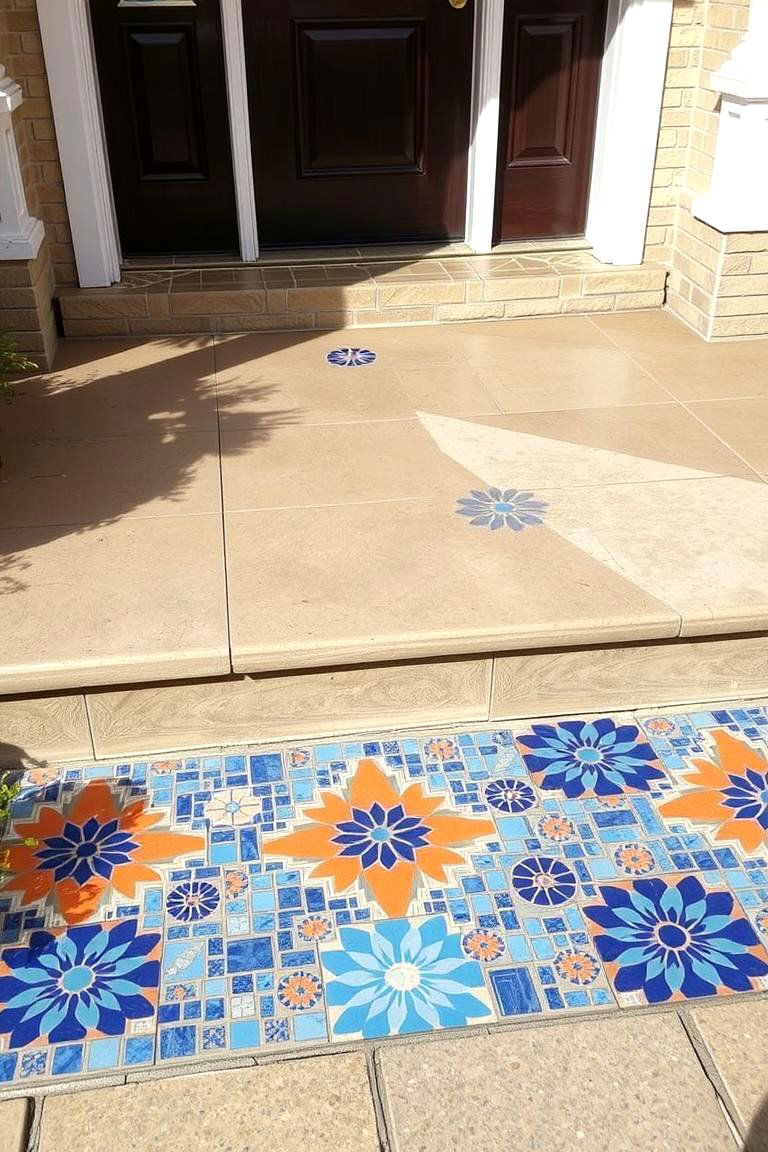 Create a Tile Mosaic - 24 Front Step Ideas
