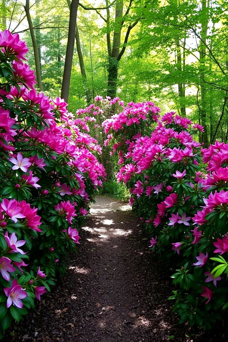 Create an Azalea Filled Woodland Path - 24 Azalea Garden Ideas