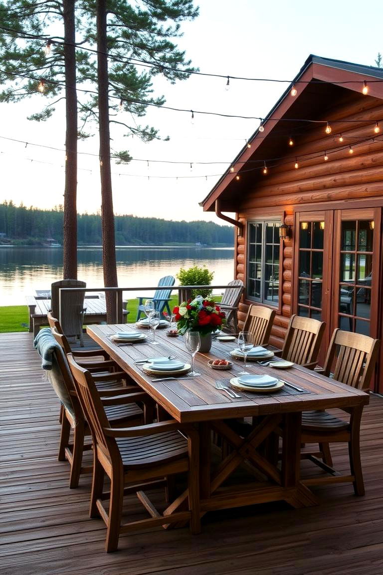Create an Outdoor Dining Area - 24 Lake House Decorating Ideas