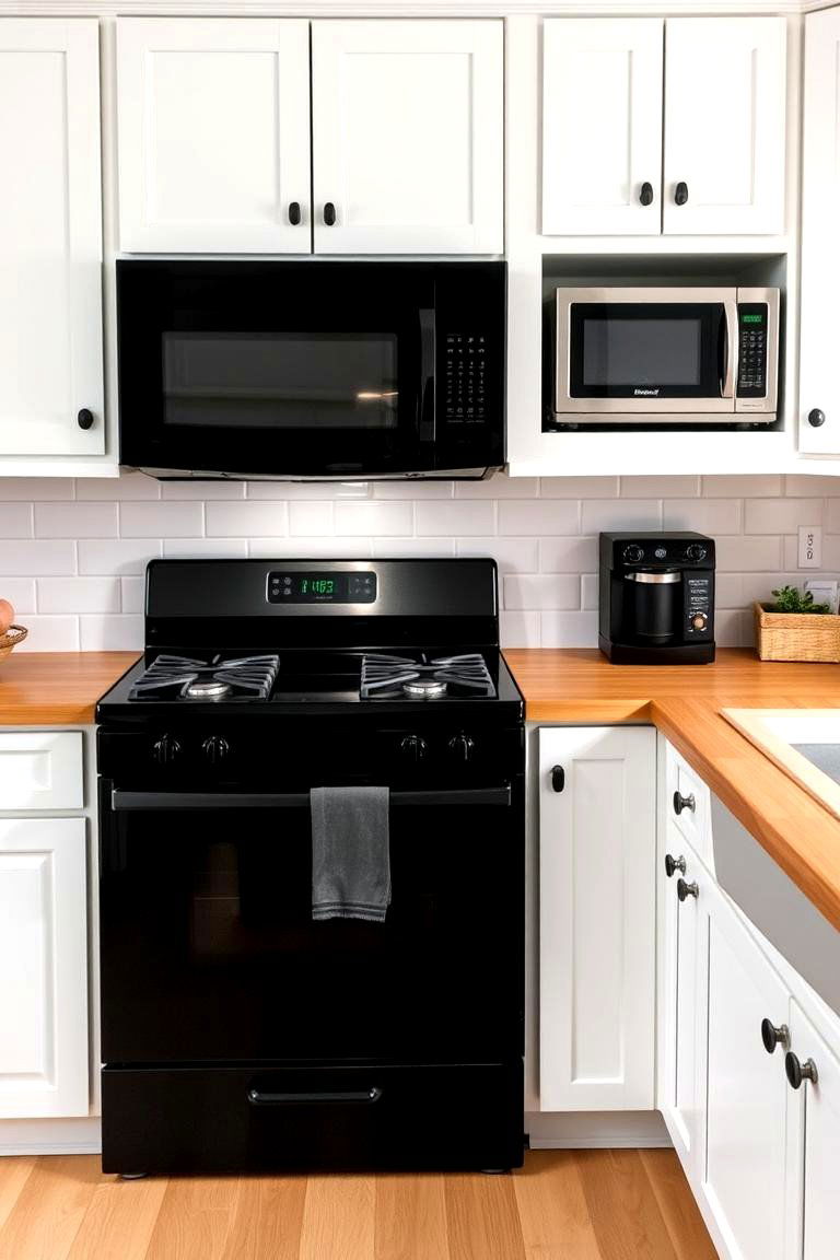 Creating Bold Contrast - 24 Kitchen With Black Appliances