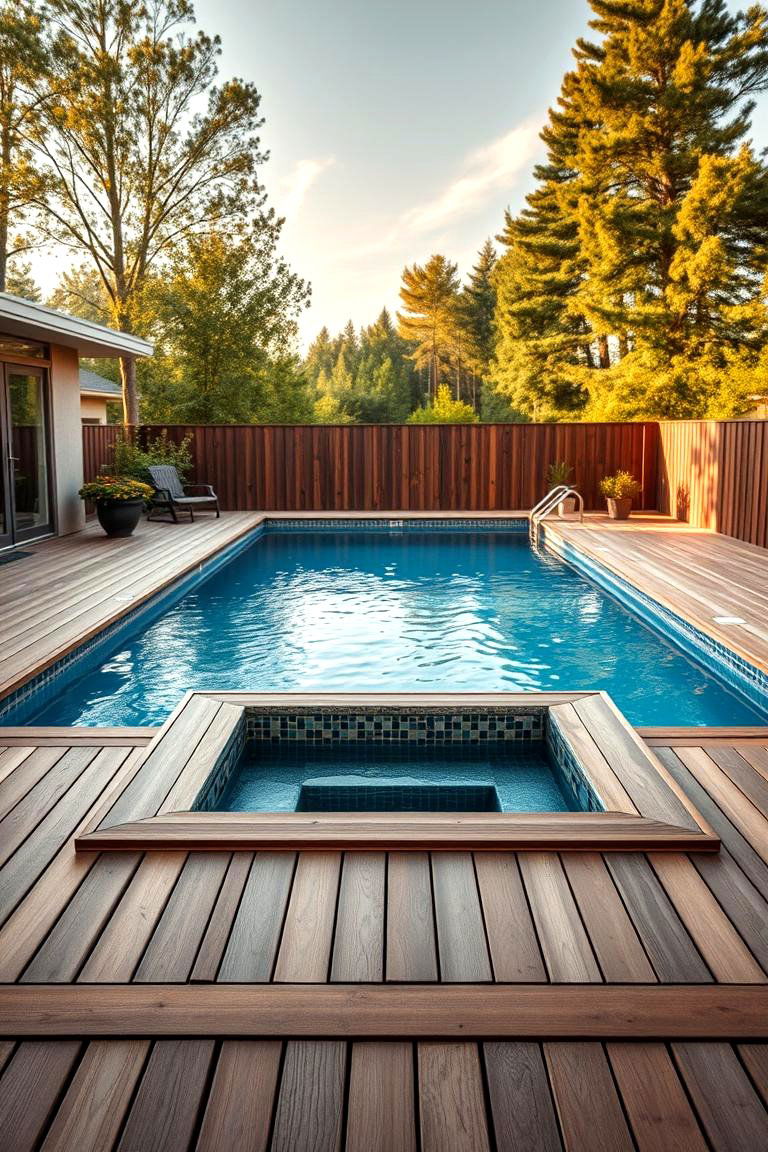 Creating a Backyard Resort Experience - 24 Rectangle Pool With Hot Tub